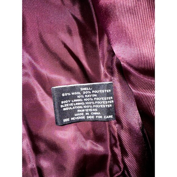 London Fog Mens Black Wool Blend Winter Coat XXL Heavyweight With Button & Zippe - Picture 4 of 8